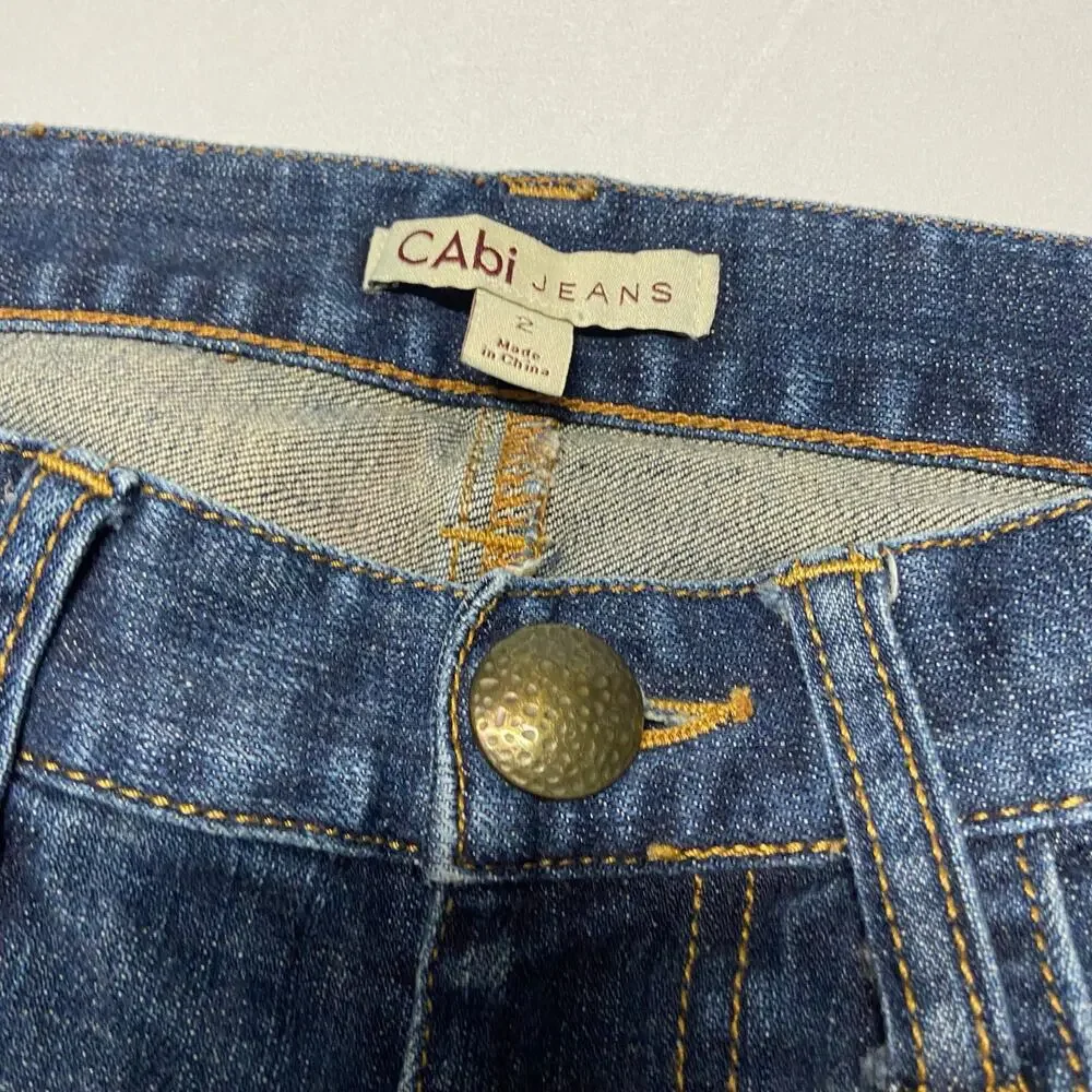 CAbi Jeans Womens Size 2 Rivets Straight Stretch Denim Low Rise Style #513 - Picture 14 of 16